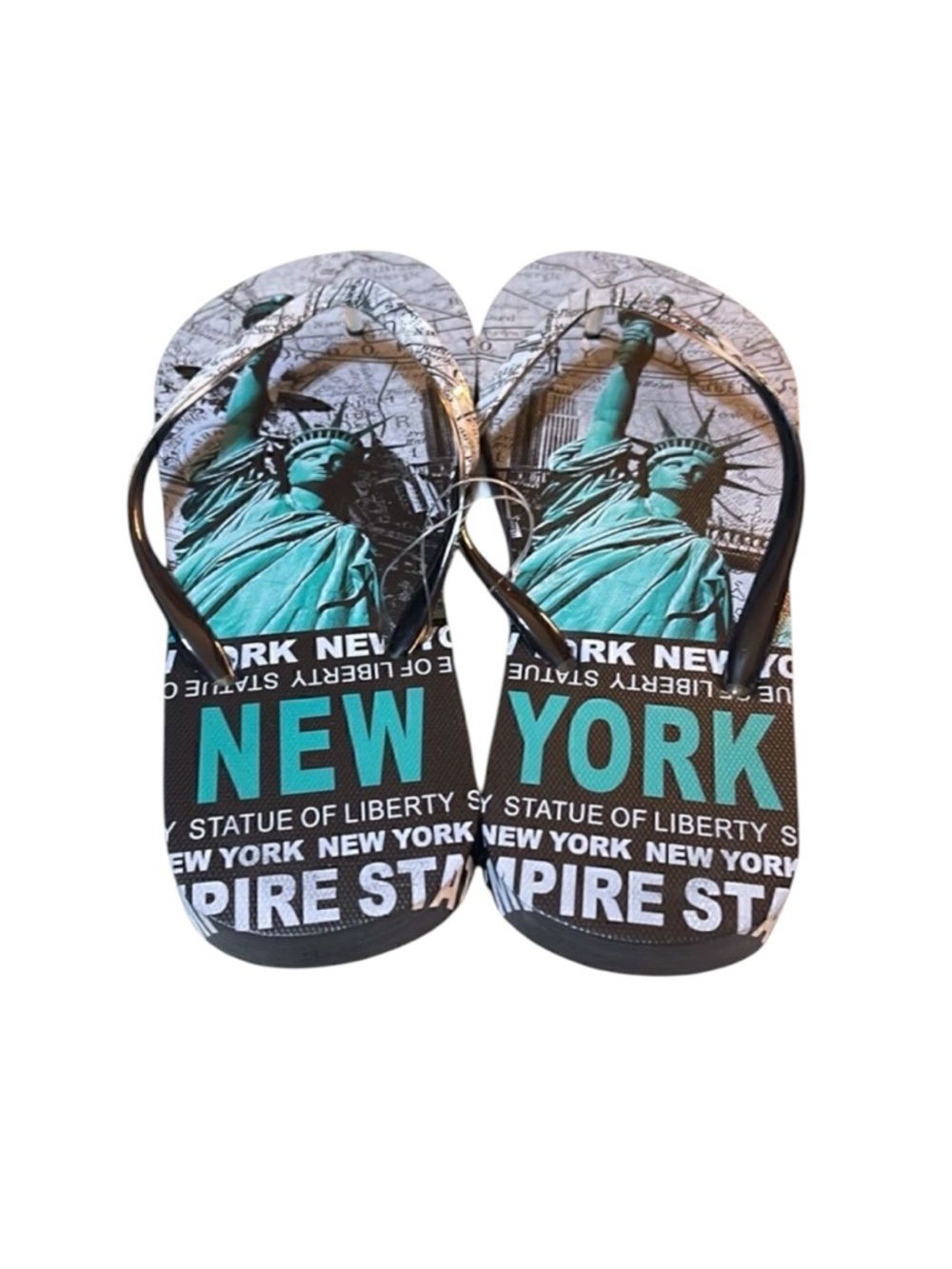 New York Statue Of Liberty Flip Flops, Women’s Size 8.5-9M NWOT
